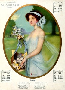 STANLAWS, Penrhyn.  "Spring", Armour's Art Calendar, 1913.