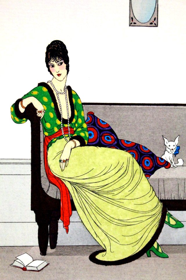 VALLÉE, Armand.  Costumes Parisiens, Robe d'intérieur, Journal des Dames et des Modes, 1913.