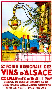 HANSI (Jean Jacques WALTZ) & Léon STEIN.  2e Foire Régionale des Vins d'Alsace, 1949.