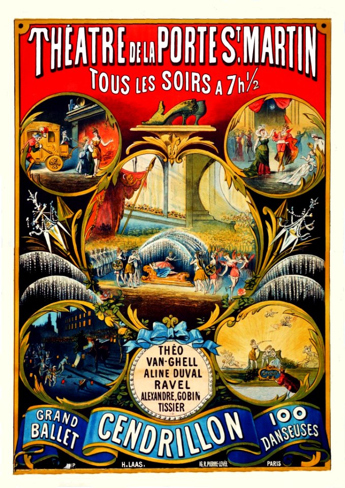 Théâtre de la Porte St. Martin, Grand Ballet Cendrillon, c. 1899.