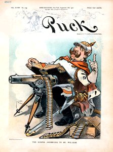 KEPPLER.  Cover of Puck magazine, "The Gospel According to St William", 1900.