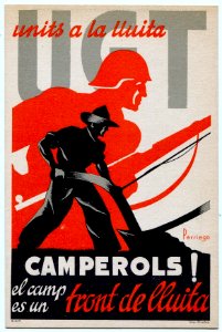 PARRIEGO. UGT Units a la Unitá, Camperols! El camp es un front de lluita.. Free illustration for personal and commercial use.