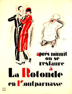 BAILLE, Hervé.  Après minuit on se restaure à la Rotonde, Montparnasse, c. 1930.