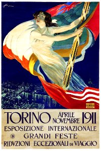 MAZZA, Aldo. 🇮🇹 Esposizione Internazionale, Grandi Feste, Torino, 1911.. Free illustration for personal and commercial use.