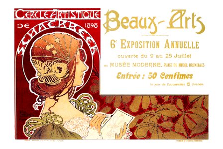 PRIVAT LIVEMONT, Henri.  Cercle Artistique de Schaerbeek, Beaux-Arts, 6e Exposition Annuelle, Bruxelles, 1898.
