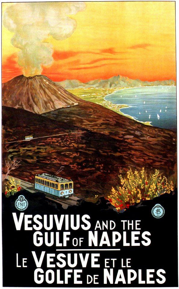 BORGONI, Mario (1869-1936). 🇮🇹  Vesuvius and the Gulf of Naples, 1925.