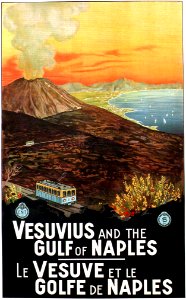 BORGONI, Mario (1869-1936). 🇮🇹  Vesuvius and the Gulf of Naples, 1925.