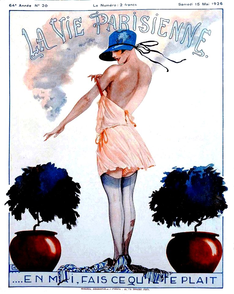 LÉONNEC, Georges. La Vie Parisienne, "En Mai, fais ce qu'il te plait, May 15, 1926.