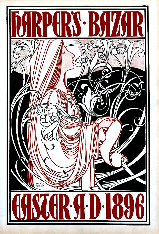 BRADLEY, Will.  Cover of Harper's Bazar, Easter, 1896.