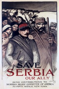 STEINLEN, Théophile Alexandre. 🇨🇭 Save Serbia Our Ally, 1916.