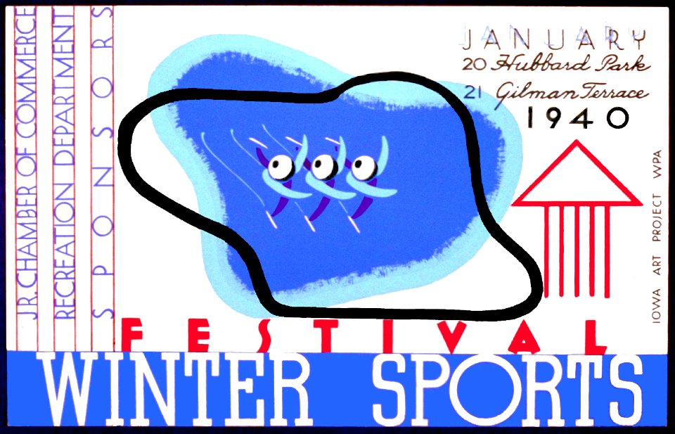 Festival Winter Sports, Iowa Art Project WPA, 1940.