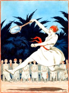 VALLÉE, Armand. Le Tennis des Demoiselles, c. 1920s.. Free illustration for personal and commercial use.