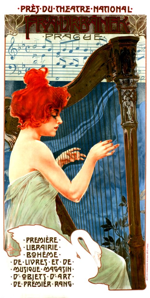 MUTTICH, Kamil Vladislav (AKA Camil Orfano-Muttich).  Près du Théâtre Nacional, Fr. A. Vrbanek, Prague, 1904