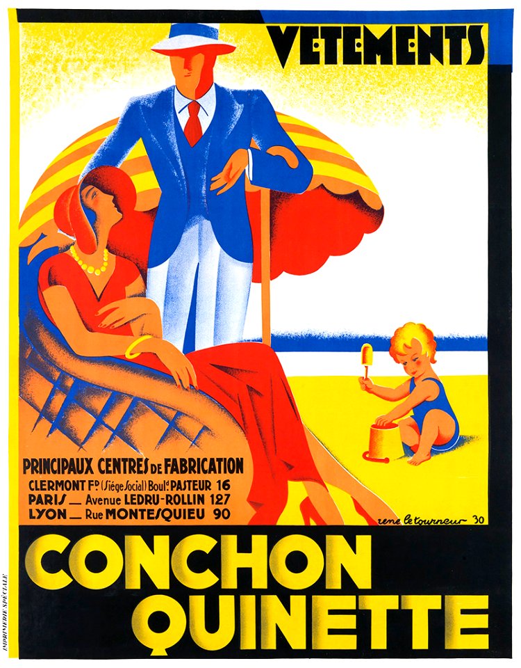 Le TOURNEUR, René.  Vêtements, Conchon Quinette, 1930.