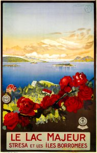 BORGONI, Mario (1869-1936). 🇮🇹  Le Lac Majeur, Stresa et les Îles Borromées, c. 1925.