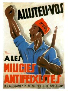 OLIVA PEROTES, Julián (Lluis Perotes Roig).  Allisteu-vos a les Milicies Antifeixistes, 1936.