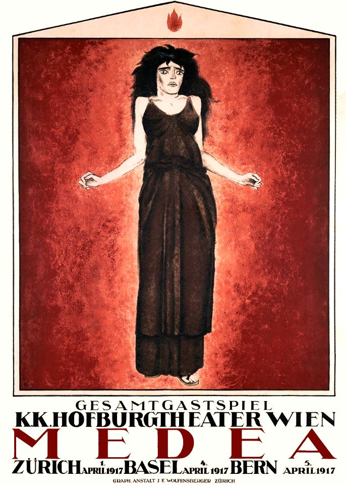 BAUMBERGER, Otto.  Gesamtgastspiel, Medea, Hofburgtheater Wien, 1917.