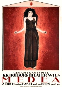BAUMBERGER, Otto.  Gesamtgastspiel, Medea, Hofburgtheater Wien, 1917.
