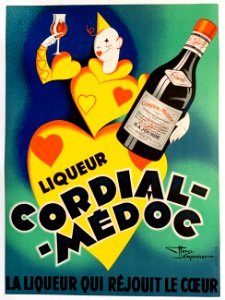 Le MONNIER, Henry.  Liqueur Cordial, Médoc "La Liqueur Qui Rejouit Le Cœur", c. 1930.