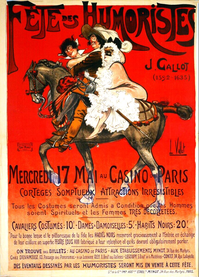 VALLET, Louis.  Fête des Humoristes, Casino de Paris.
