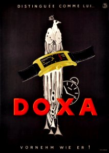 Montres Doxa, distinguée comme lui / vornehm wie er, c. 1930.