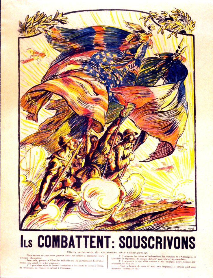Prouvé, Victor Emile (1858-1943).  Ils Combattent :  Souscrivons, 1918.