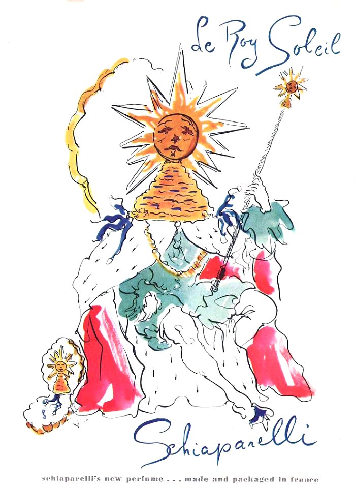 VERTÈS, Marcel.  "Le Roy Soleil", Ad for Schiaparelli.