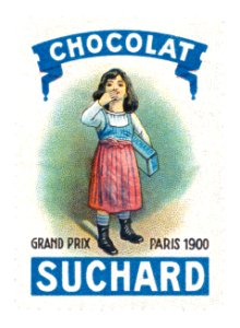 Chocolat Suchard trade stamp. Free illustration for personal and commercial use.