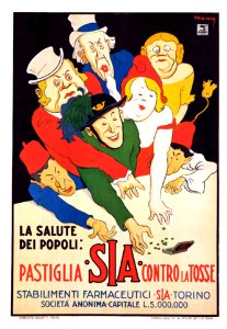 MANCA, Giovanni. 🇮🇹 Ad for Sia cough lozenges, 1920s.