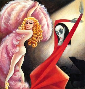 COVARRUBIAS, Miguel. Sally Rand & Martha Graham, Vanity Fair, Dec. 1934.. Free illustration for personal and commercial use.