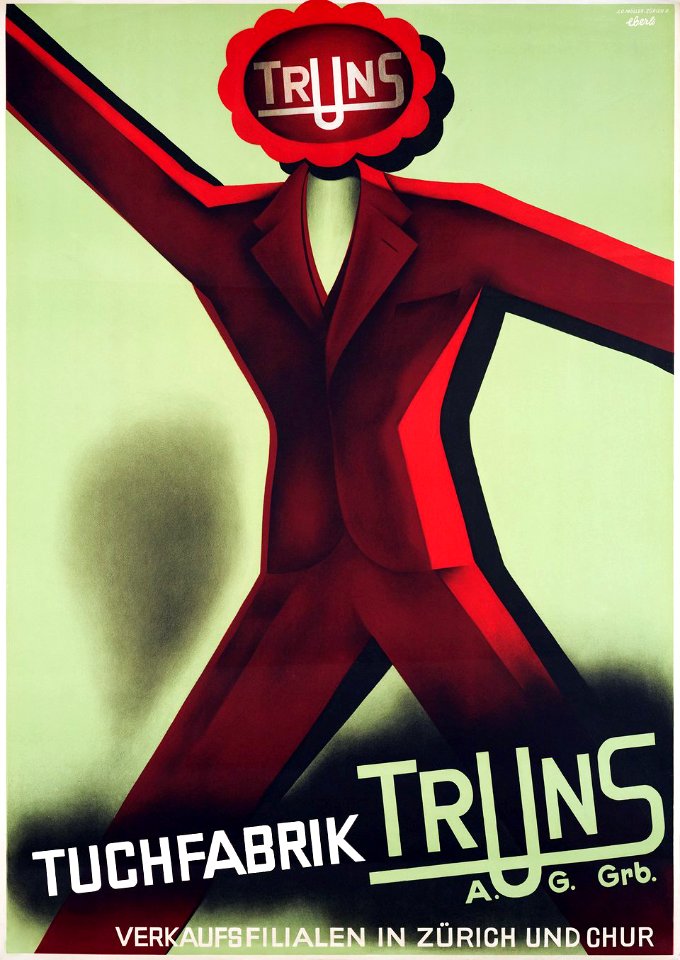 EBERLI.  Tuchfabrik Truns, Zürich, 1934.