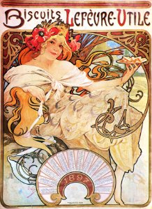 Alphonse Mucha - C5 Biscuits Lefevre-Utile, 1896.