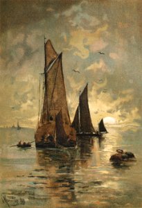 Moonrise Off Gravesend by H Maurice Page