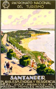 PENAGOS, Rafael de.  Santander, Playa espléndida y residencia real, 1930.