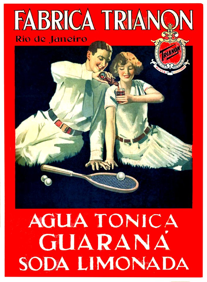 Fabrica Trianon, Agua Tonica, Guaraná, Soda Limonada, Rio de Janeiro, c. 1935.