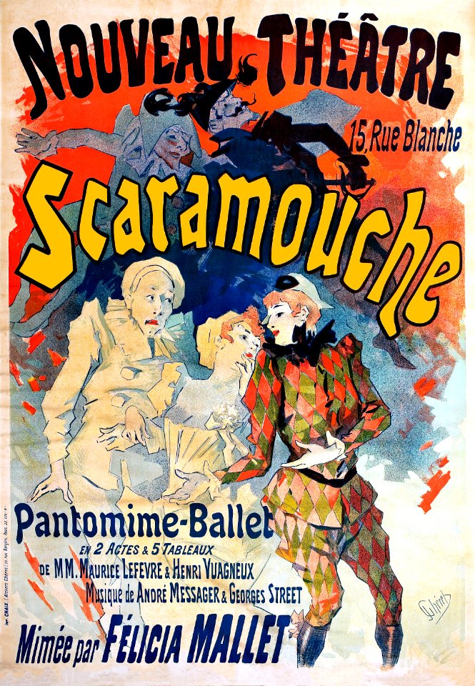 CHÉRET, Jules (1836-1932). 🇫🇷  Nouveau Théâtre, Scaramouche, 1891.