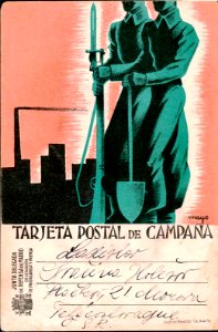 MAYO. Tarjeta Postal de Campaña, Defensa de Madrid.. Free illustration for personal and commercial use.