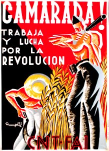 ¡Camarada!  Trabaja y lucha por la revolución, c.  1937.