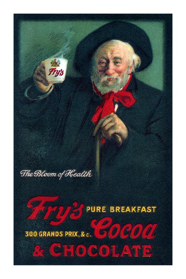 Fry's Cocoa postcard. Free illustration for personal and commercial use.