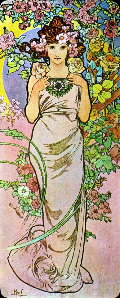 Alphonse Mucha - P12 La Rose/Rose, 1897.