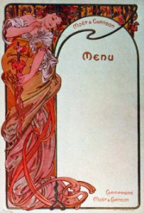 Alphonse Mucha - G1g Menus - Moet & Chandon, 1899. A