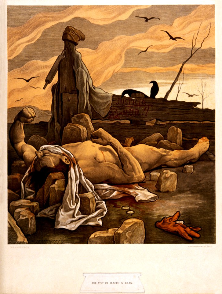 JENEWEIN, Felix.  "The Visit of Plague in Milan", 1899.
