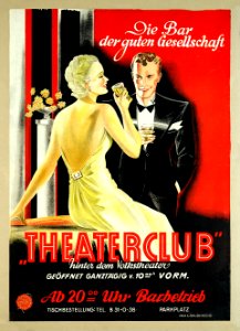 Theaterclub, Die Bar der guten Gesellschaft, c. 1930.