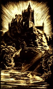 LOYGORRI PIMENTEL, José.  Alcázar de Segovia, xilografía (woodcut).