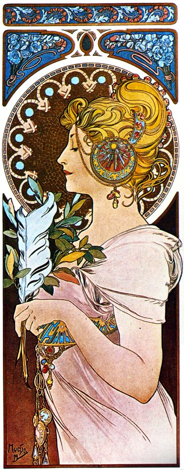 Alphonse Mucha - P27 La Plume/The Pen, 1899.