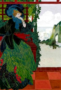 de FEURE, Georges.  L'élégante à l'Aiguille Creuse, c. 1909.