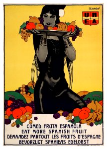 PENAGOS, Rafael de. Comed fruta española, c. 1920s.. Free illustration for personal and commercial use.