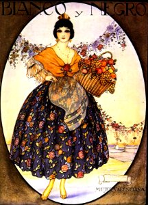 LOYGORRI PIMENTEL, José.  Cover of Blanco y Negro, Mujer valenciana, 1920.