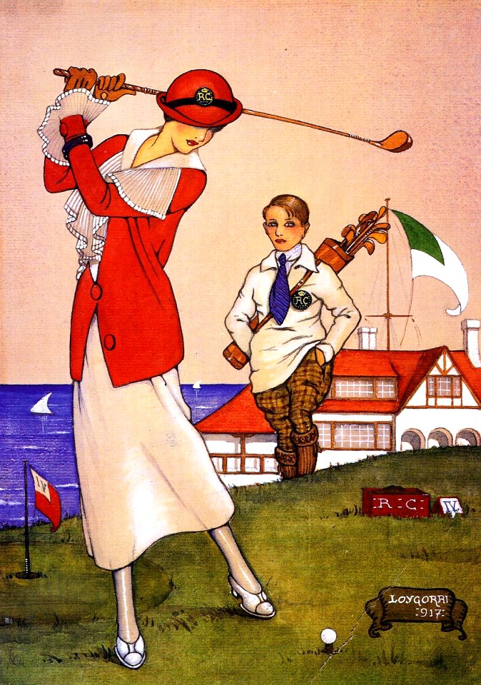 LOYGORRI PIMENTEL, José.  Cover of Blanco y Negro, Jugando al golf, 1917.