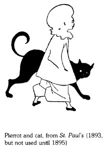 Aubrey Beardsley : Pierrot and cat, from "St. Paul's"